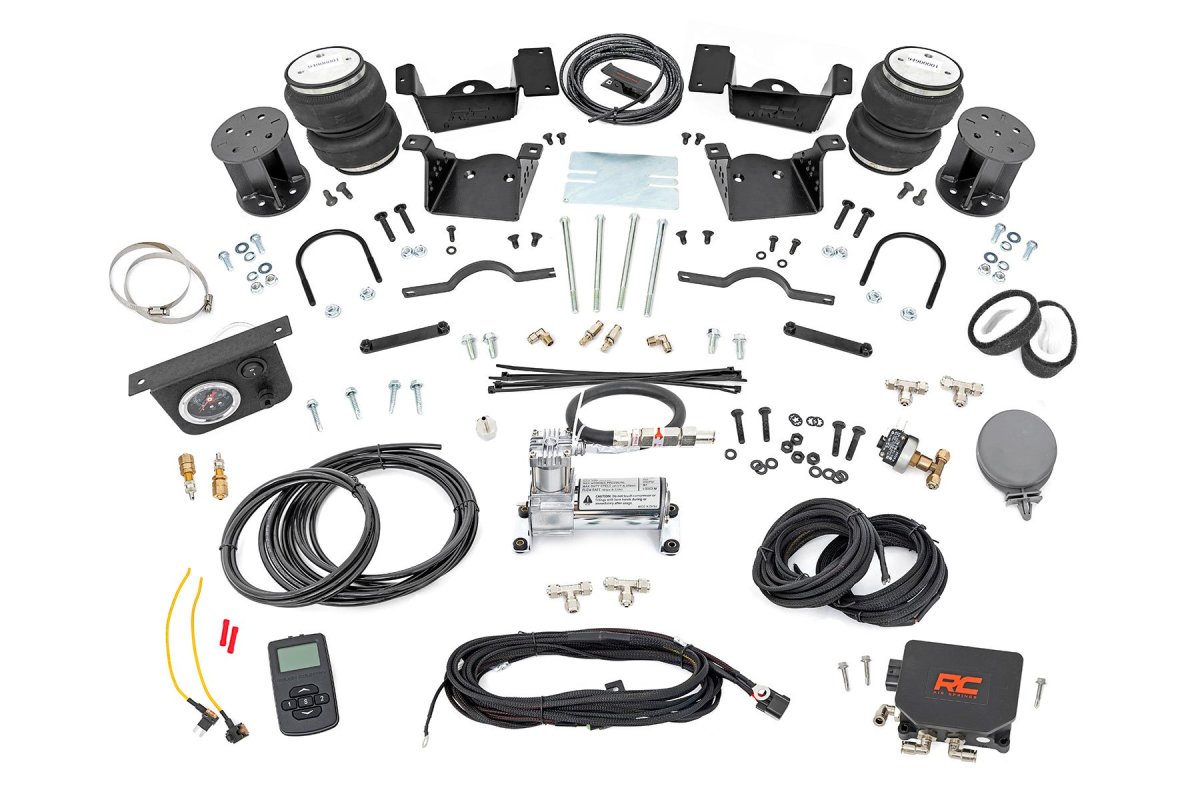 GMC Sierra 2500 HD Air Spring Kit - Rear - Rough Country - Wireless Controller | 3-5 Inch Lift Kit - '20-'24